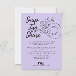 Cartão de agradecimento comercial Lavendar Snap Ta