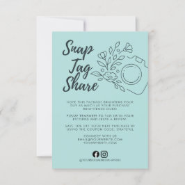 Cartão de agradecimento comercial Mint Snap Tag Sh
