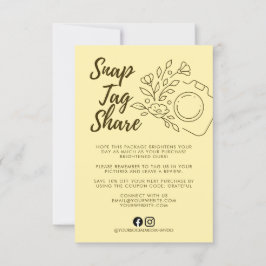 Cartão de agradecimento comercial Snap Tag Share A