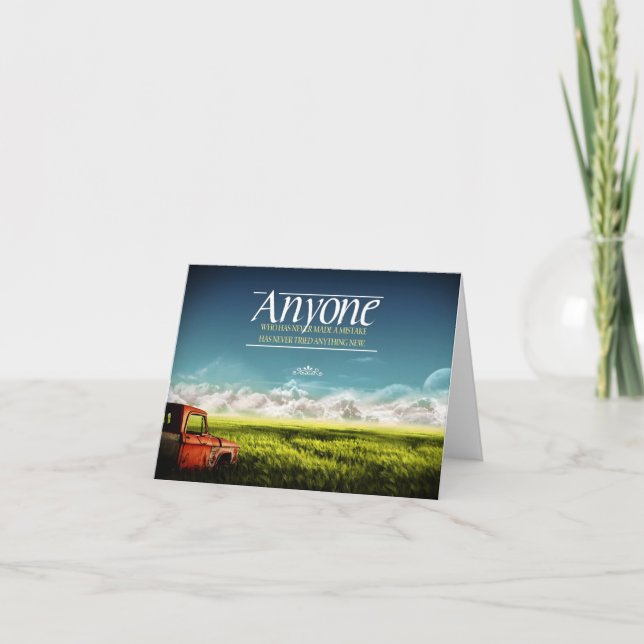 Cartão De Agradecimento "Cometer erros" Citação Inspiracional (Frente)