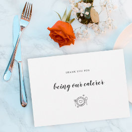 Cartão De Agradecimento Comida do Fornecedor de Caterer de Casamento