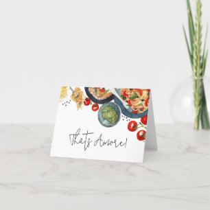 Cartão De Agradecimento Comida Italiana Aquarela Que é Amor!