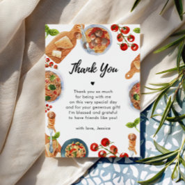 Cartão De Agradecimento Comida Italiana - Pequeno Chá de fraldas De Meatba