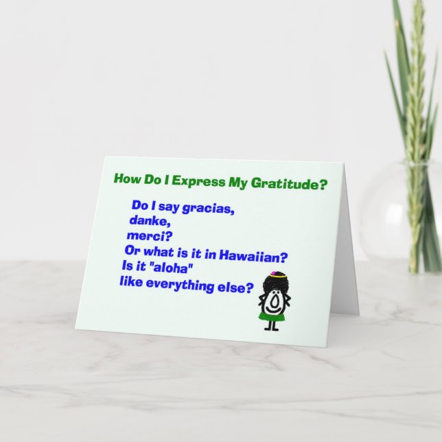 Cartão De Agradecimento Como eu expresso minha gratitude? - um obrigado (Frente)