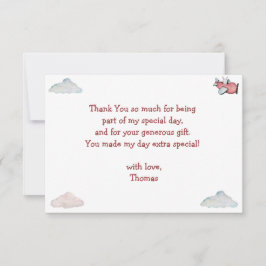 Cartão De Agradecimento Como o tempo voa no avião, dia de aniversário