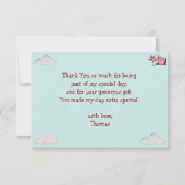 Cartão De Agradecimento Como o tempo voa no avião, dia de aniversário