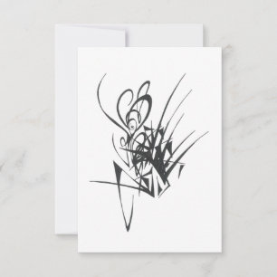 Cartão De Agradecimento Comoção Preto Branco Arte Tribal Tatuagem Abstrata
