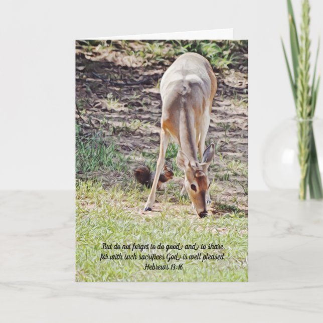 Cartão de Agradecimento Compartilhando Fé da Natur (Frente)