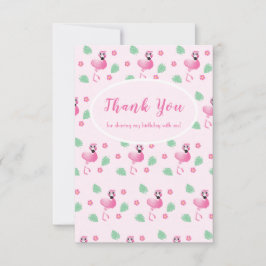 Cartão De Agradecimento Compartilhando o meu bordel Cortado Flamingo Tropi
