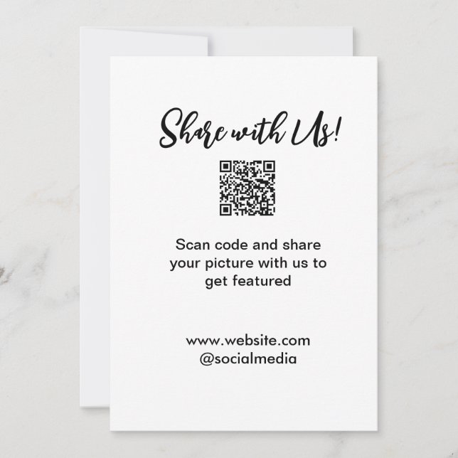 Cartão De Agradecimento Compartilhe a imagem digitalizar código QR adicion (Frente)