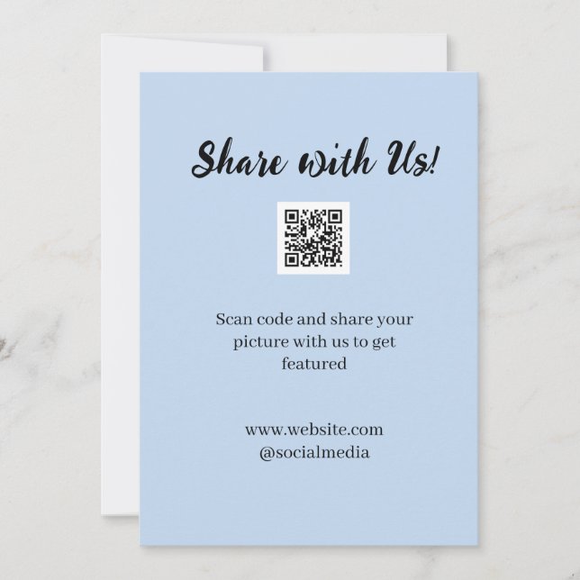 Cartão De Agradecimento Compartilhe sua imagem digitalize código QR adicio (Frente)