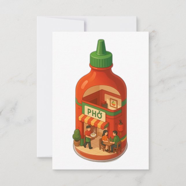Cartão De Agradecimento Compro Sriracha Pho (Frente)