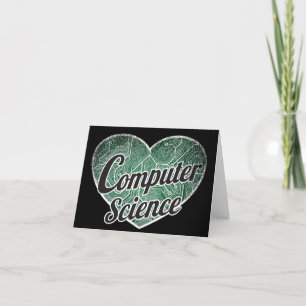 Cartão De Agradecimento Computação Retro Heart Blackboard Love