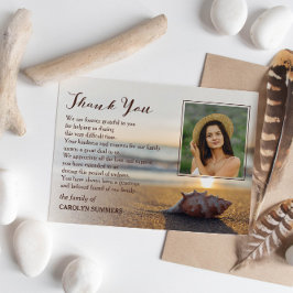 Cartão De Agradecimento Conch on Beach | Simpatia Fotográfica Obrigado