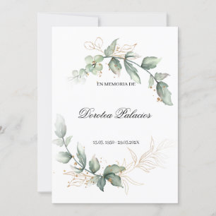 Cartão De Agradecimento Concurso obituário verde espanhol