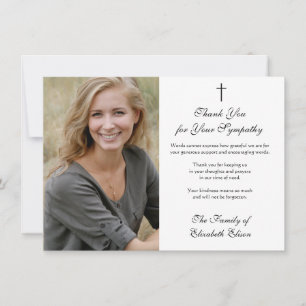 Cartão De Agradecimento Condolence Sympathy Apreciação Foto Cross