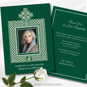 Cartão De Agradecimento Condolência da Cruz Celta Irlandesa Religiosa