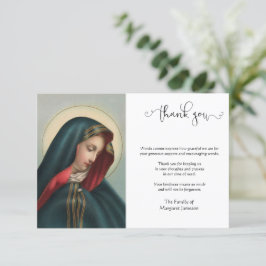 Cartão De Agradecimento Condolência da Virgem Católica Religiosa Maria