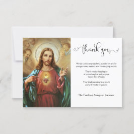 Cartão De Agradecimento Condolência religiosa católica de coração sagrado