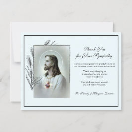 Cartão De Agradecimento Condolência religiosa católica de coração sagrado