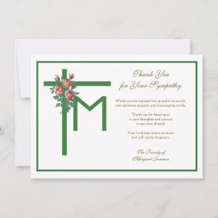 Cartão De Agradecimento Condolências aos Rosas funerários religiosos Maria