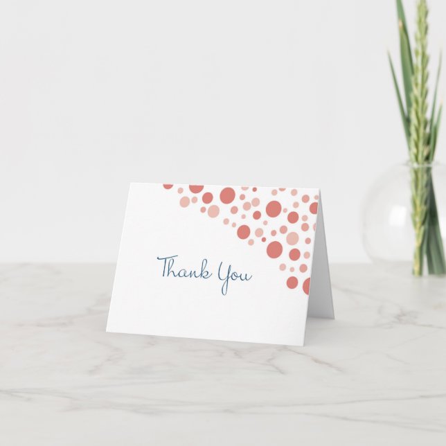 Cartão De Agradecimento Confetes Obrigado Coral (Frente)