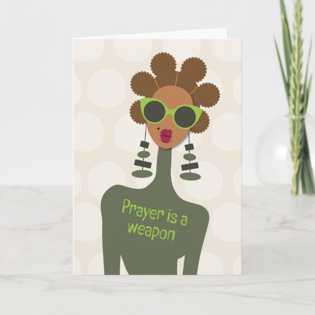 Cartão De Agradecimento Confira seus amigos fortes - Oração é uma arma (Frente)