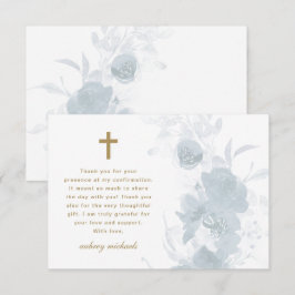 Cartão De Agradecimento Confirmação de Cor de Água Azul