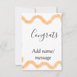 Cartão De Agradecimento Congrats orange spiral Spanish border boho retro n