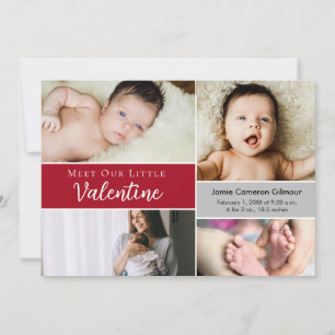 Cartão De Agradecimento Conheça Nosso Pequeno Namorados Foto Collage Birth