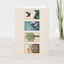 Cartão De Agradecimento Conjunto Mínimo da Natureza – Arte de Montanha e Á