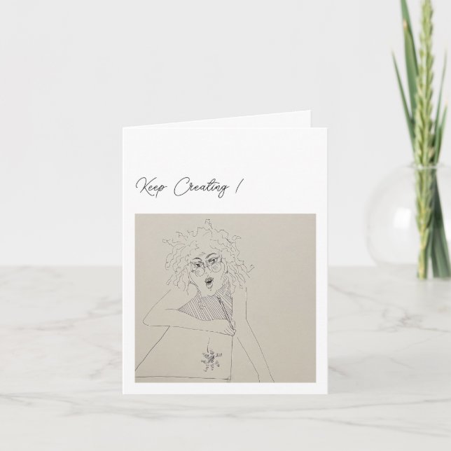 Cartão De Agradecimento Continue Criando! Feliz aniversário! (Frente)