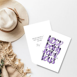 Cartão De Agradecimento Continue Sendo Fabulosa Mão, Roxo