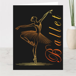 Cartão De Agradecimento Contorno Elegante de um Balé Ballerina Performance