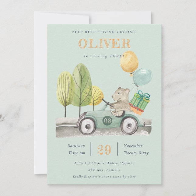 Cartão De Agradecimento Convidado de Aqua Green Qualquer Festa de aniversá (Frente)