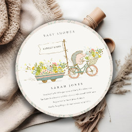 Cartão De Agradecimento Convidado para Chá de fraldas Floral Hedgehog Cult