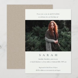 Cartão De Agradecimento Convidado Simples de Foto Branca Quinceañera