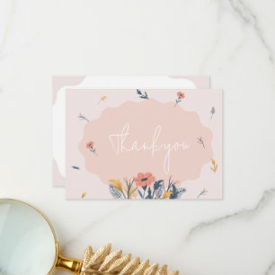 Cartão De Agradecimento Convocação de Casamento Floral Feliz Obrigado Cart