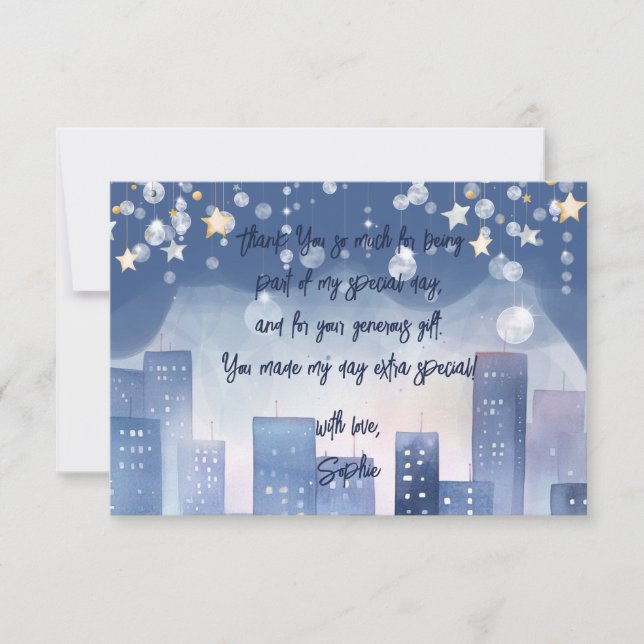 Cartão De Agradecimento Convocando todos os super-heróis para festa de ani (Frente)