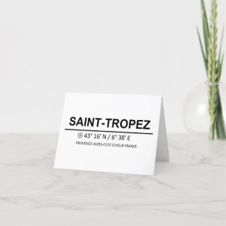 Cartão De Agradecimento Coordinates Saint Tropez