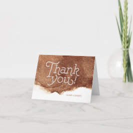 Cartão De Agradecimento Copper color modern simple wedding thank you