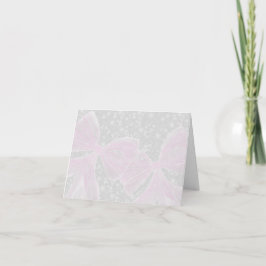 Cartão De Agradecimento Coquette Rosa laços transparentes Obrigada