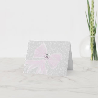 Cartão De Agradecimento Coquette Rosa laços transparentes Obrigada