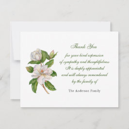 Cartão De Agradecimento Cor branca de água Magnolia flor
