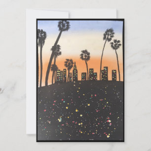 Cartão De Agradecimento Cor d'água da árvore de palma original na placa 