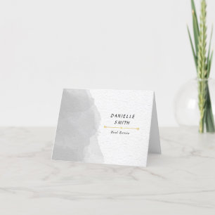 Cartão De Agradecimento Cor de água branca e preto profissional