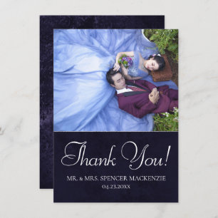 Cartão De Agradecimento Cor de Água Mínima Moderna Roxo-Violeta