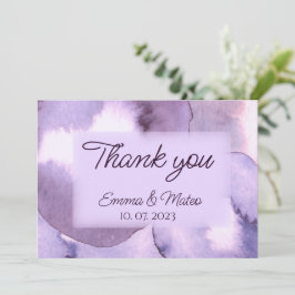 Cartão De Agradecimento Cor-de-água violeta roxa moderna