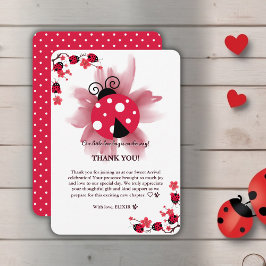 Cartão De Agradecimento Cor-de-rosa-branca Floral Nosso Pequeno Chá de fra