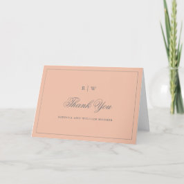 Cartão De Agradecimento Cor-de-rosa-rosado elegante | Casamento
